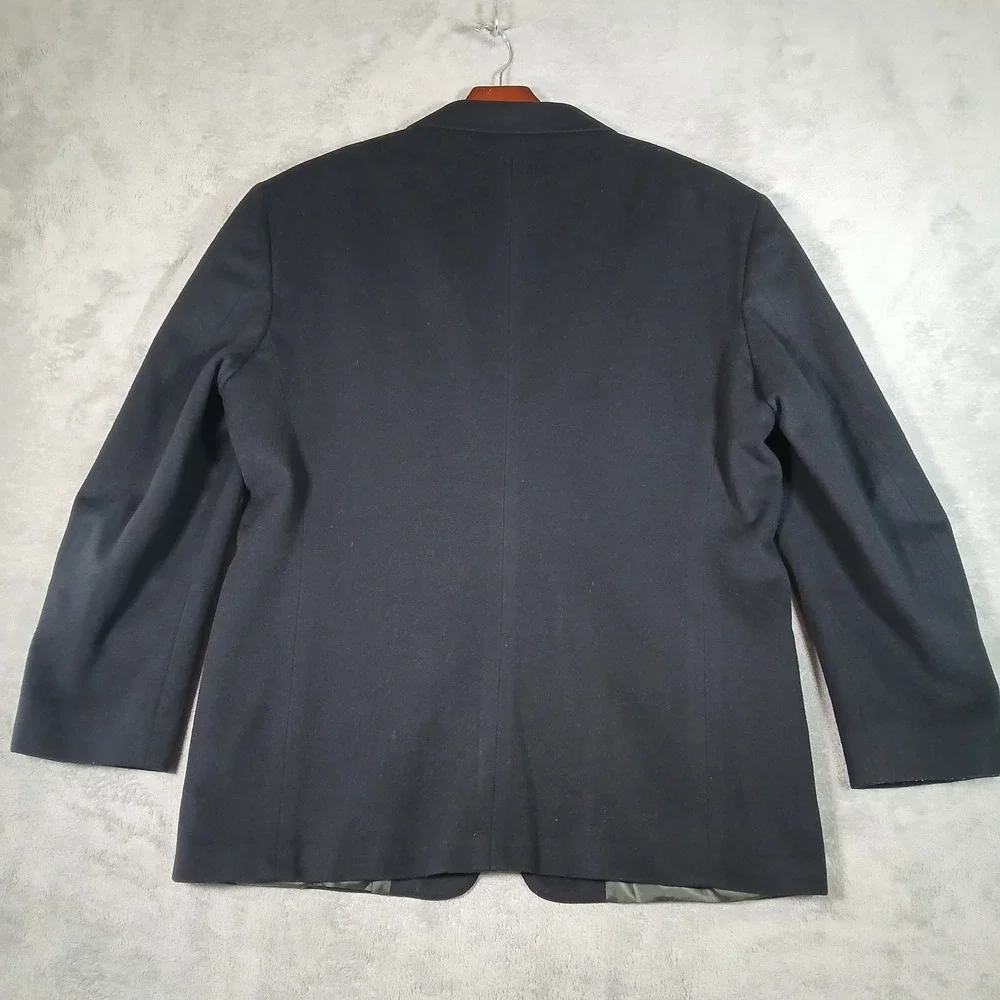 Merit Sport Coat Mens 42S Blazer Navy Blue Wool Cashmere Italian Fabric